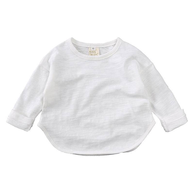 

Bamboo Cotton Long Sleeve T-Shirt: 2025 Spring/Autumn Korean Style for Boys & Girls 120cm - L