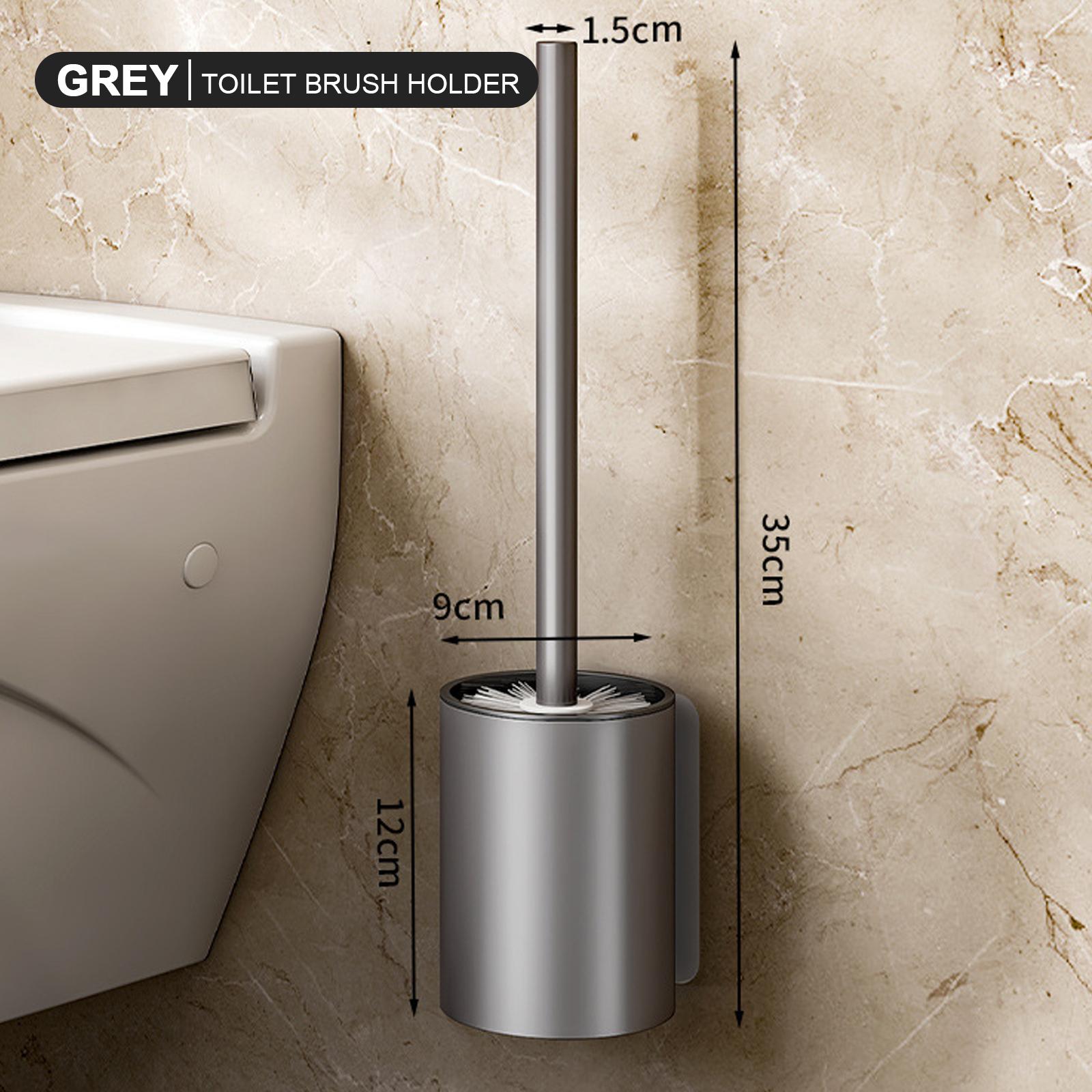 

Space Aluminum Long Handle Toilet Brush, a Brush Tool for Household Toilet Washing, Wall Mounted Toilet Cleaning Set серый