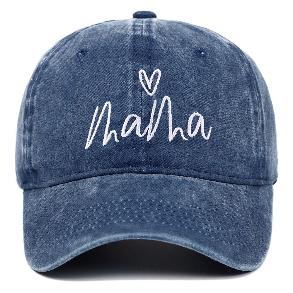 Vintage Mama Heart Embroidery Caps Adjustable Baseball Cap Fashion Outdoor Sunscreen Hats  Gifts