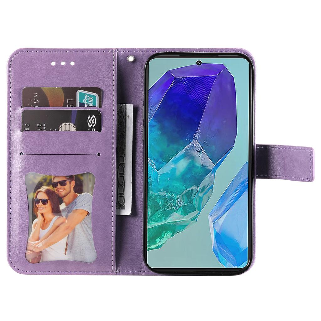 For Samsung Galaxy M55 5G/C55 5G/F55 5G Case Floral Pattern PU Leather Wallet Stand Phone Cover