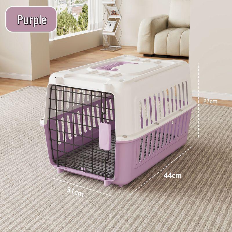 

Mee Portable Pet Carrier for Cats and Dogs - Travel Air Transport Cage for Small & Medium Pets Box with Divider, Bowl, and Pads
