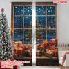 2pcs 2D Flat Printing Merry Christmas Curtain Festive Christmas Scene Versatile Fabric Without Electricity Spring Party &
