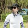 Wide Brim Men Sun Hat with Shawl Veil Camouflage Caps Mask Set Fisherman Hat  Unisex