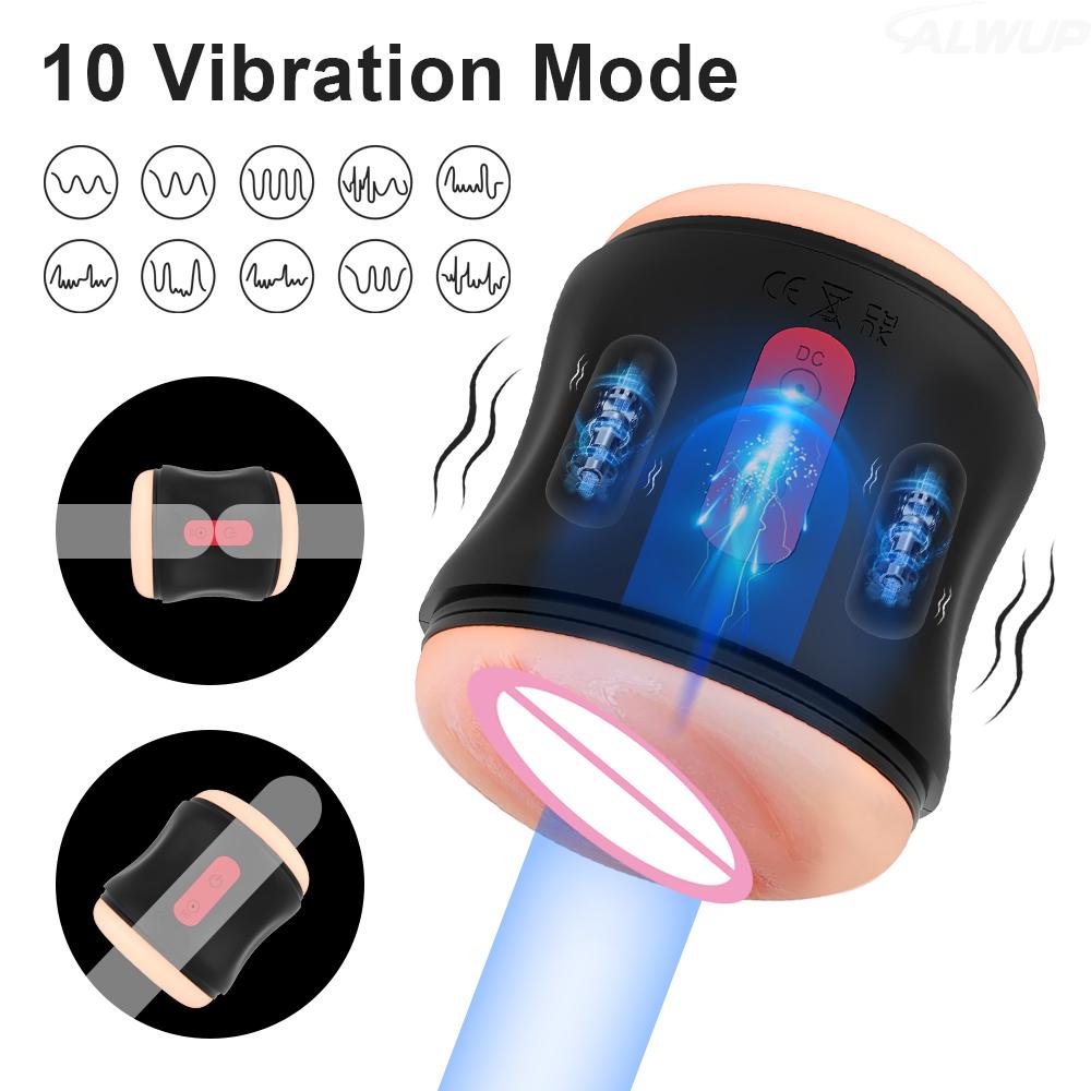Masturbation Cup Penis Vibration Vagina Massage Pussy Sucking Thrusting Male Masturbator Sex Toys Sexmachine Adult for Men 18