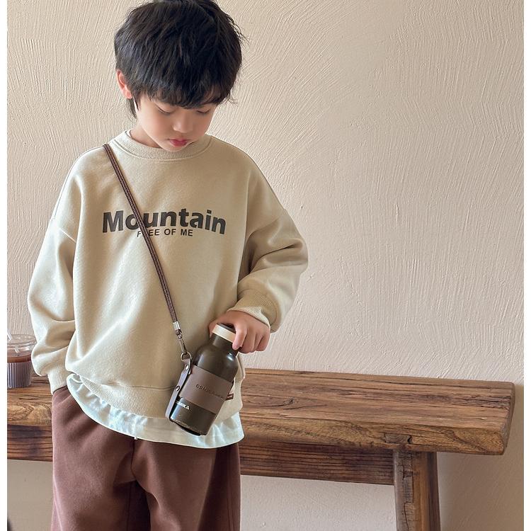 Spring Children's Sports and Leisure Hoodie, Cartoon Printed Single Piece Loose Round Neck Top for Big Boys