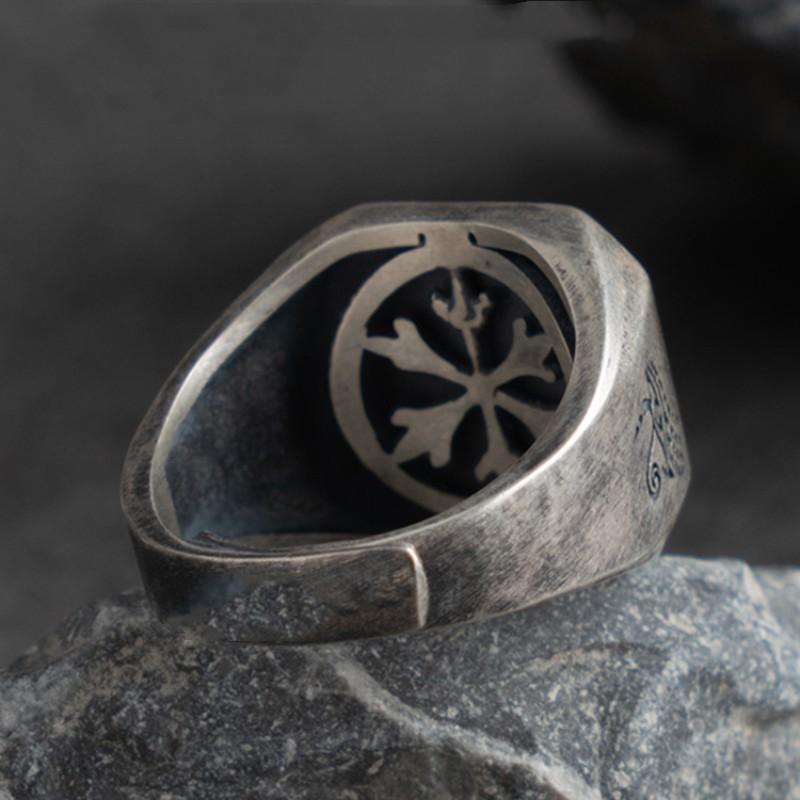 Retro Egypt Anubis Horus Ring For Men Punk Gothic Rock Hiphop Open Ring Handmade Designer Zircon Biker Accessories Lover Gift