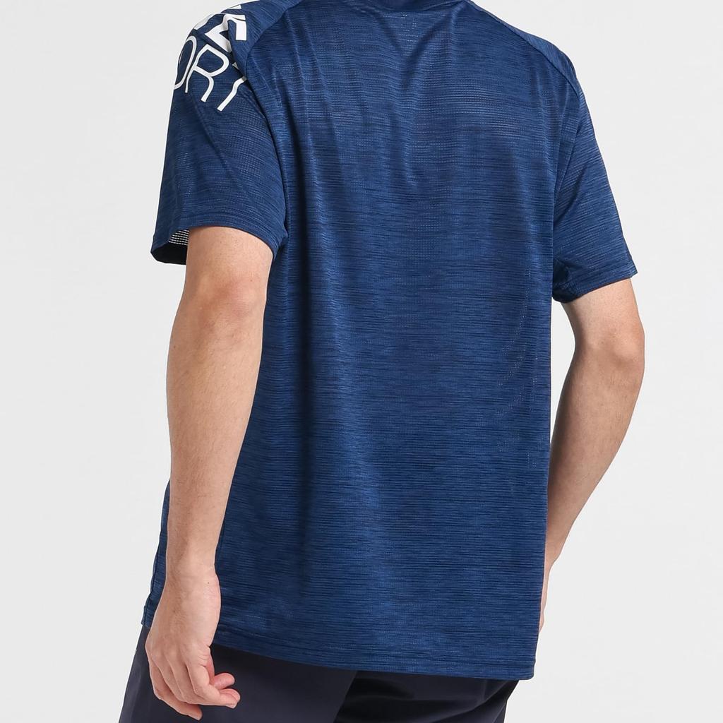 MOVE SPORT Breathe Plus Short Highly Crew DMMPJA61 NV01 Men's T-Shirt, Sleeve, Stretch, Moisture-Wicking, Quick-Drying, Breathable, Neck, Descente,