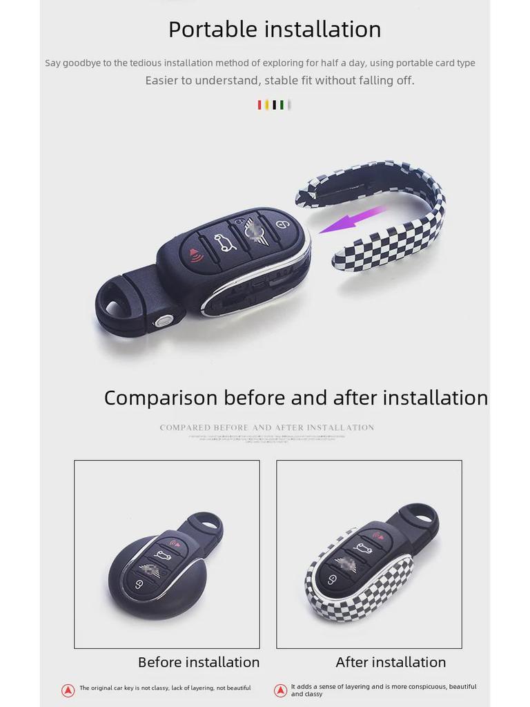 MINI Cooper U-Shaped Union Jack Key Shell for Car Key Modification