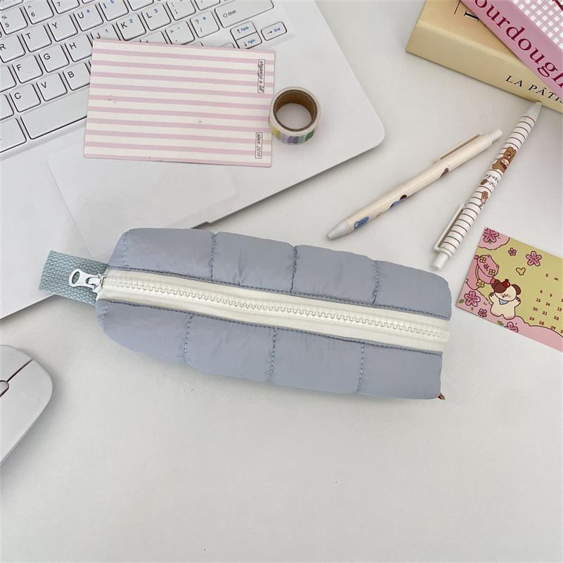 Cute Cotton-Filled Pencil Case Pen Bag Large-Capacity Student Stationery Storage Bag Portable  Girly Cosmetic Bag Gifts