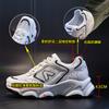 Sneakers Women's Spring Summer 2025 New Casual Women's Shoes Through the Net Running Single Shoes Women's Thick Soles Increase Height Leather Dad