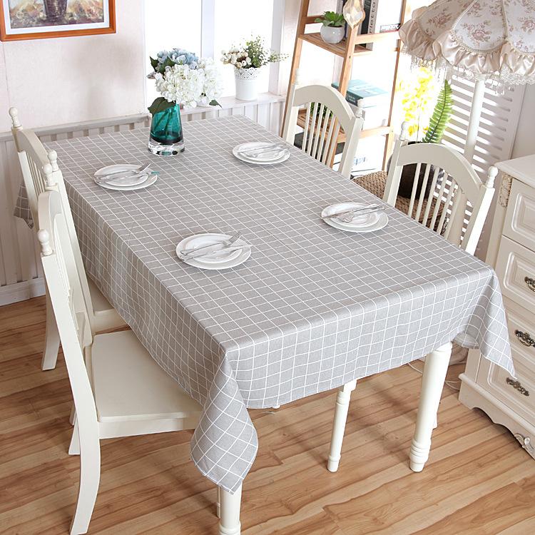 Polyester Baumwolle Ländlich Karomuster Weiß Grau Geometrisch Rechteckig Tischdecke Couchtisch Tischdecke Tischdecke