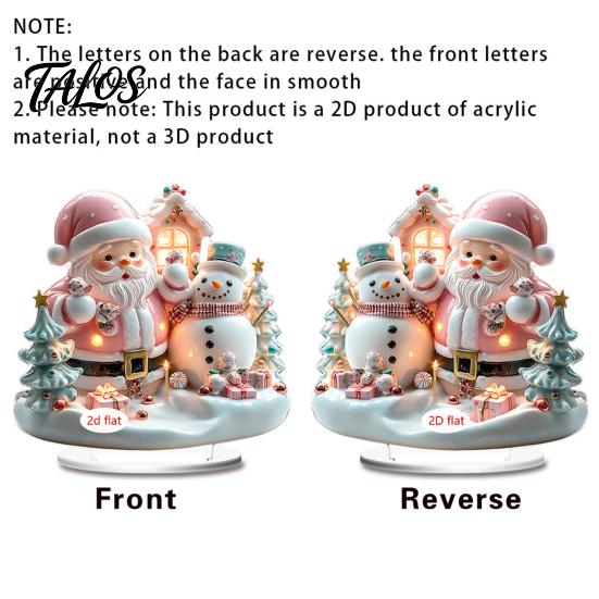 LED Lighted Figurines 2D Acrylic Christmas Angel Figurine with Warm Lights, Glowing Holiday Tabletop Table Decorations Decor for Home Living