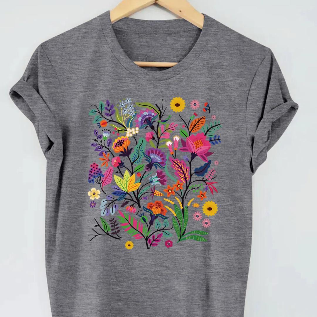 

Изысканная футболка с графическим принтом, короткий рукав, круглый вырез, повседневный топ для летней и весенней женской одежды S