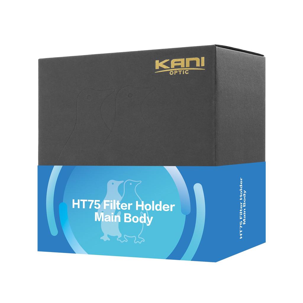 KANI 75mm wide HT75 filter holder Holds up to 3 Adapter ring sold Includes storage Made of 818973 body. filters. separately. case. aluminum.