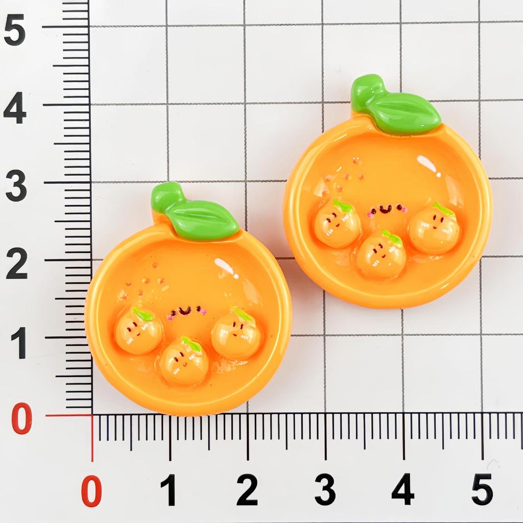 Handmade Resin Accessories: Seven-Color Fruit Plate & Cartoon Stickers for DIY Cream Glue Phone Cases