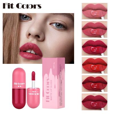 Mini Capsule Matte Lip Gloss, Velvet Liquid Lipstick, Waterproof Non-Stick Cup Lip Tint, Long-Lasting Highly Pigmented Lip Makeup for Women