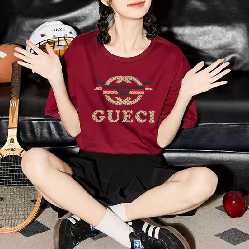 Koreański bawełniany top z krótkim rękawem letni nowy luźny drukowany top z krótkim rękawem