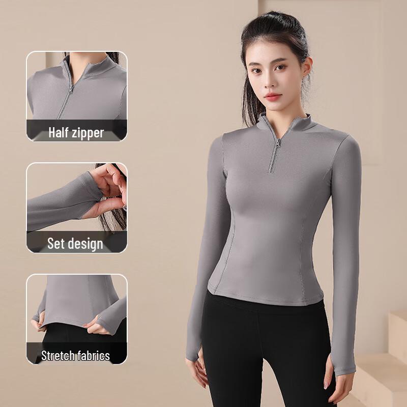 WEZHO Athletic Half-Zip Long Sleeve Training Top