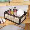 Multipurpose Natural Wood Handwoven Storage Basket With Space Saving Designs for Cabinets Portable for Books and Toy