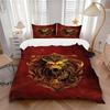 3pc Lion Crest Cover Set - 1 Quilt Cover + 2 Pillowcases, All Seasons Bedroom Setting, Perfect for Home076