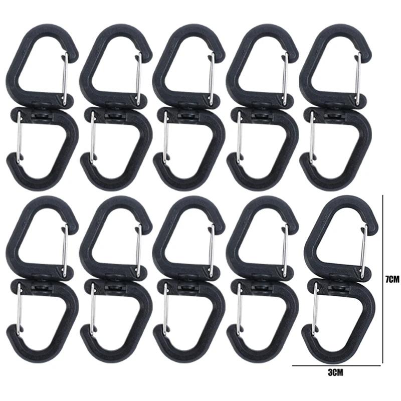 Outdoor 360-degree Rotating Hook, Camping Double-head Backpack Hook, Portable S-hook, Multi-functional Mini Climbing Hook