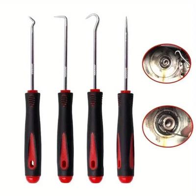 Car Oil Paint Screw Driver Set, Hose Removal Hook Set O-ring Painted Gasket Puller Remover Pick Hook Repair Tool 160mm 4 Pieces