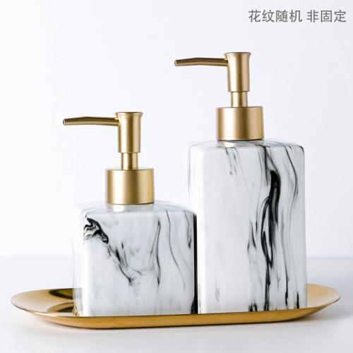 Creative Marbled Ink Dots Ceramic Lotion Bottle Bathroom Accessories Gold Press Shampoo Bottling Container Soap Dispenser Home