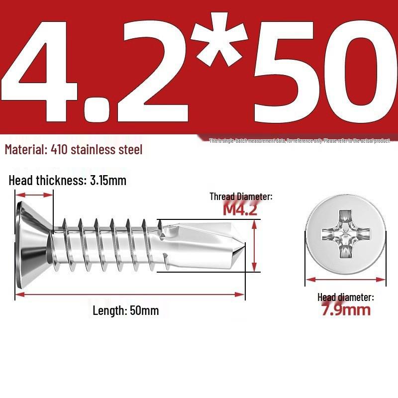 410 Stainless Steel Self-Drilling Flat Head Cross Countersunk Swallowtail Screws