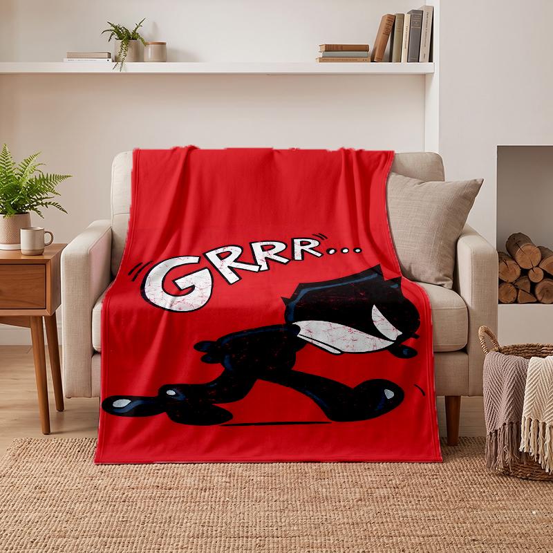 Felix the Cat Soft Warm Flannel Blankets Comfortable Blanket for Home Decoration Gifting