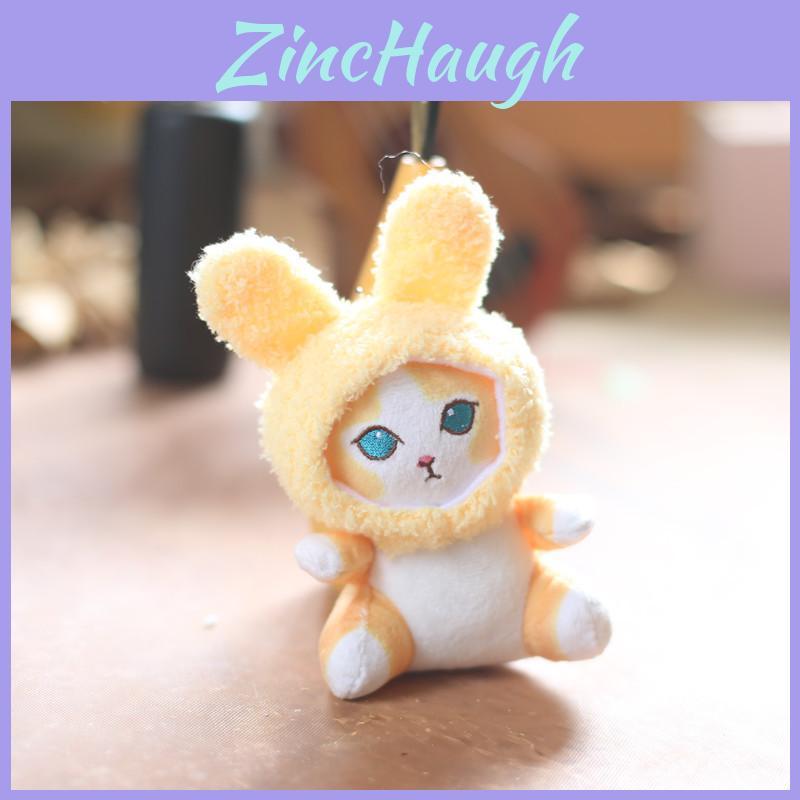 Soft Plush Adorable Kitten Rabbit Bag Charm Fluffy Stuffed Doll Keyring