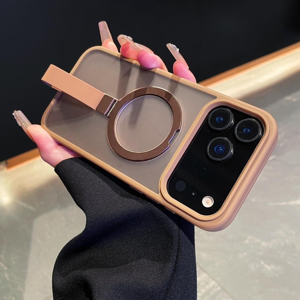 Luxury Matte Hand Wrist Strap Phone Case for for Magsafe iPhone 17 16 15 14 Plus   Pro Max 11 Magnetic Holder Stand Cover