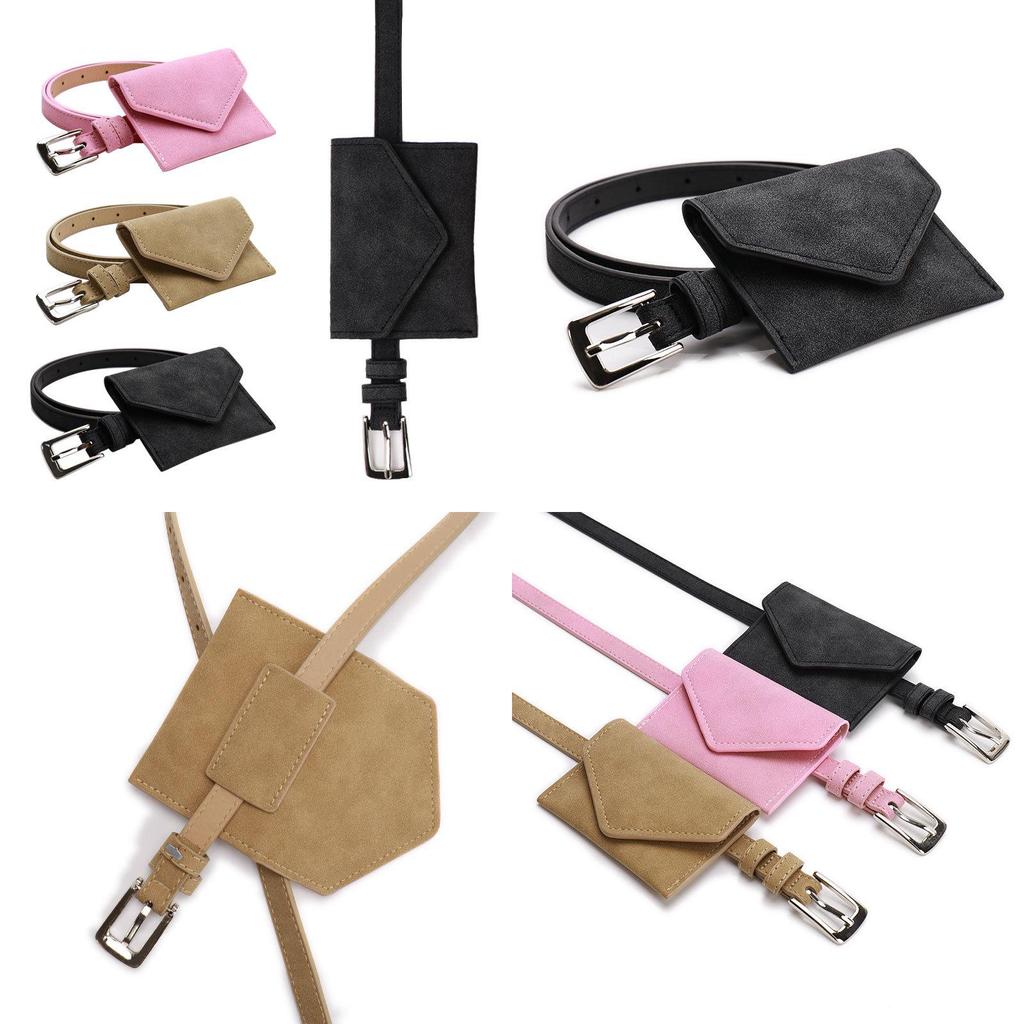 Womens Suede Waist Purse With Solid Color Design For Modern And Chic Street Style