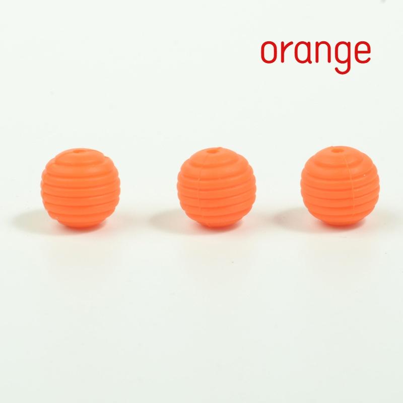 10pcs Silicone Beads Baby Teething Round Spiral Beads Food Grade Beads 15mm DIY Threaded Beads Baby Teethers