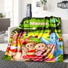 In The Night Garden Upsy Daisy Iggle Piggle Blue Yellow Red Green Forest Trees Flowers Balls Blanket Soft And Cozy Custom Name Gift For All Holidays