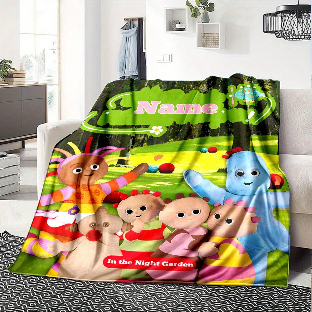 In The Night Garden Upsy Daisy Iggle Piggle Blue Yellow Red Green Forest Trees Flowers Balls Blanket Soft And Cozy Custom Name Gift For All Holidays