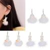 Fashionable Animal Earring White Plush Rabbit Pendant Earrings Women Girls Gift
