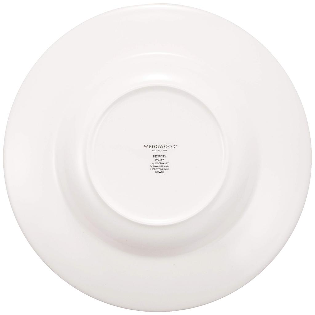 [Officially Imported] Wedgwood Festivity Ivory Pair Soup Plates, 23cm, Wedding Gift, 1054020