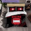 Austria Football Pattern 3 Pieces Bedding Set Soft Microfiber Duvet Cover with Pillow Cases for Bedroom