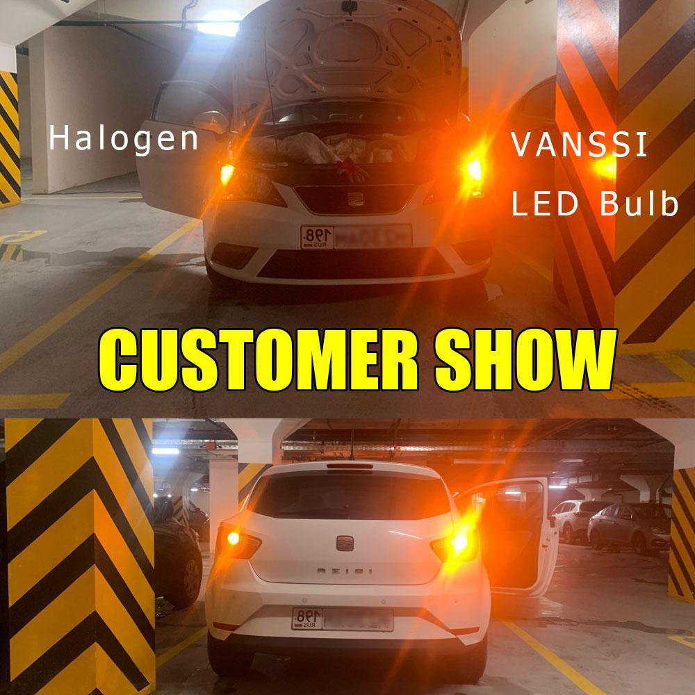 Supber Bright 66SMD 7507 PY21W BAU15S 1156 P21W BA15S T20 7440 WY21W LED Bulb Amber Yellow Turn Signal Light Canbus Error Free