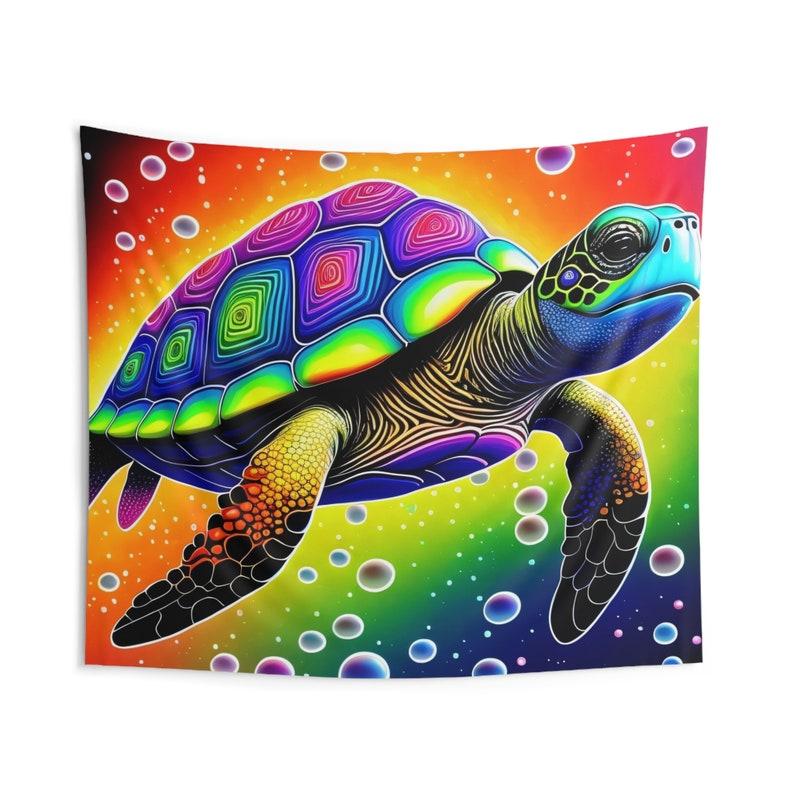Indoor walls for sea turtle swimming tapestry 75x100 чёрный
