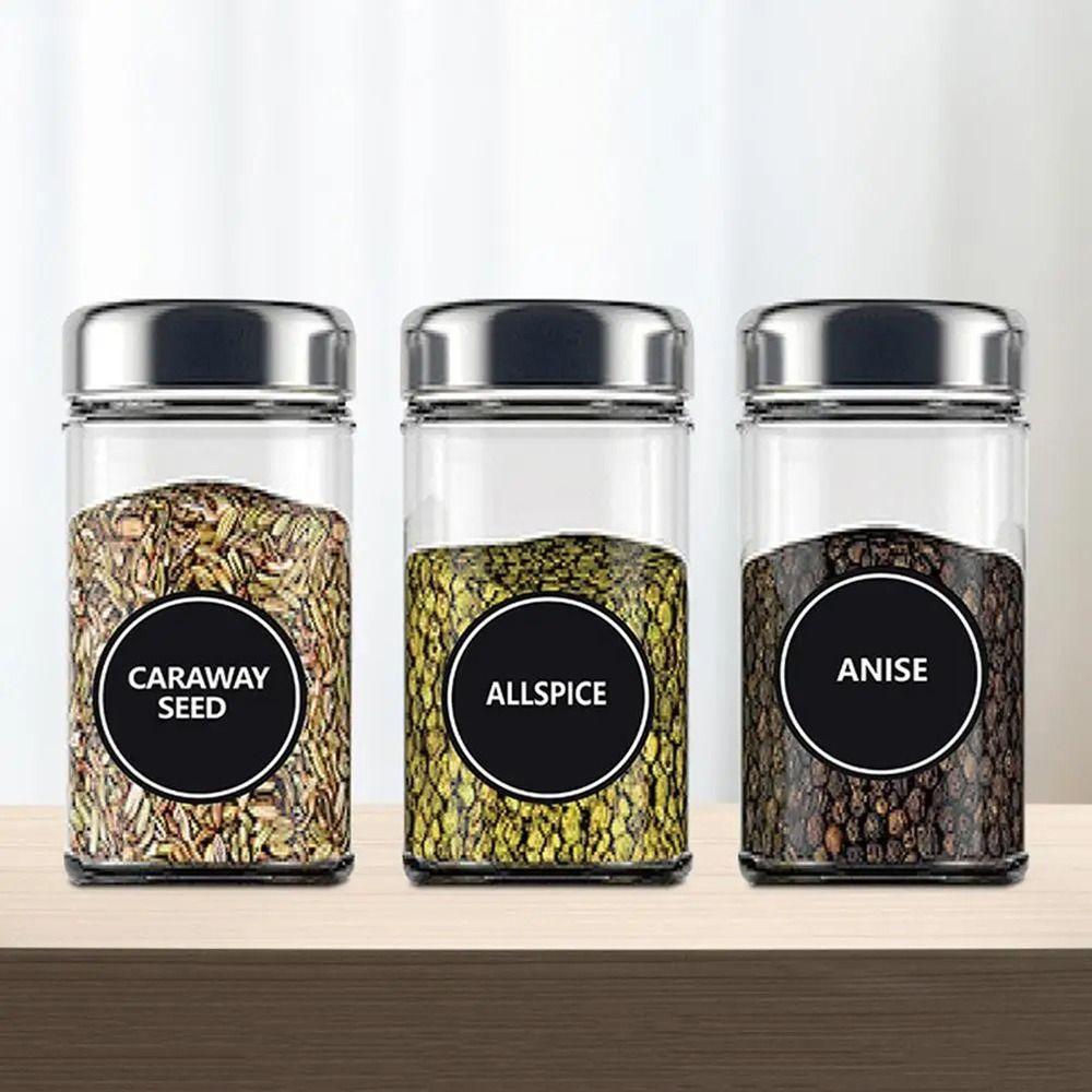 5 listů 180 ks/sada Kuchyňský úložný organizér Štítky na koření Tabule Mason Zavařovací visačky