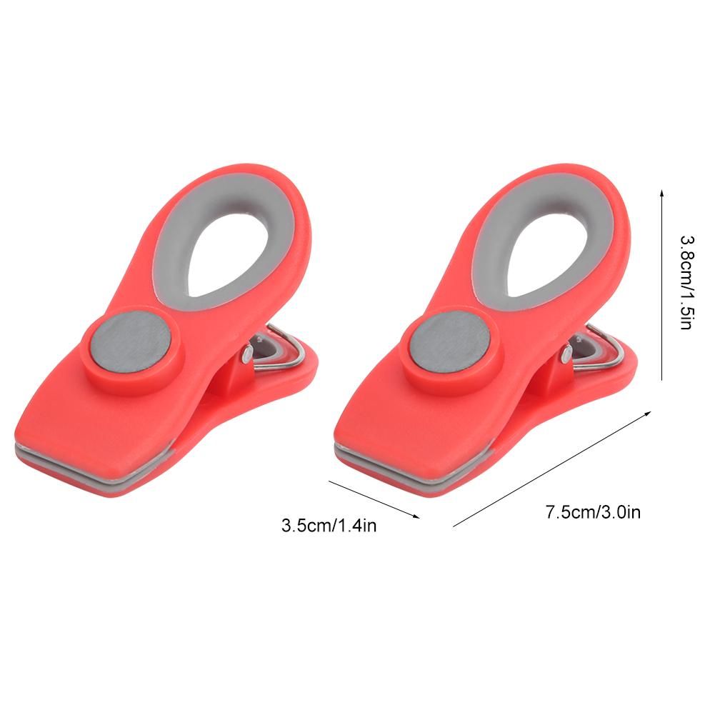 2 Stück Mini Tragbare Lebensmittelversiegelung Magnetische Clips Snack Lebensmittelaufbewahrungsbeutel Clips Küchenzubehör Rot