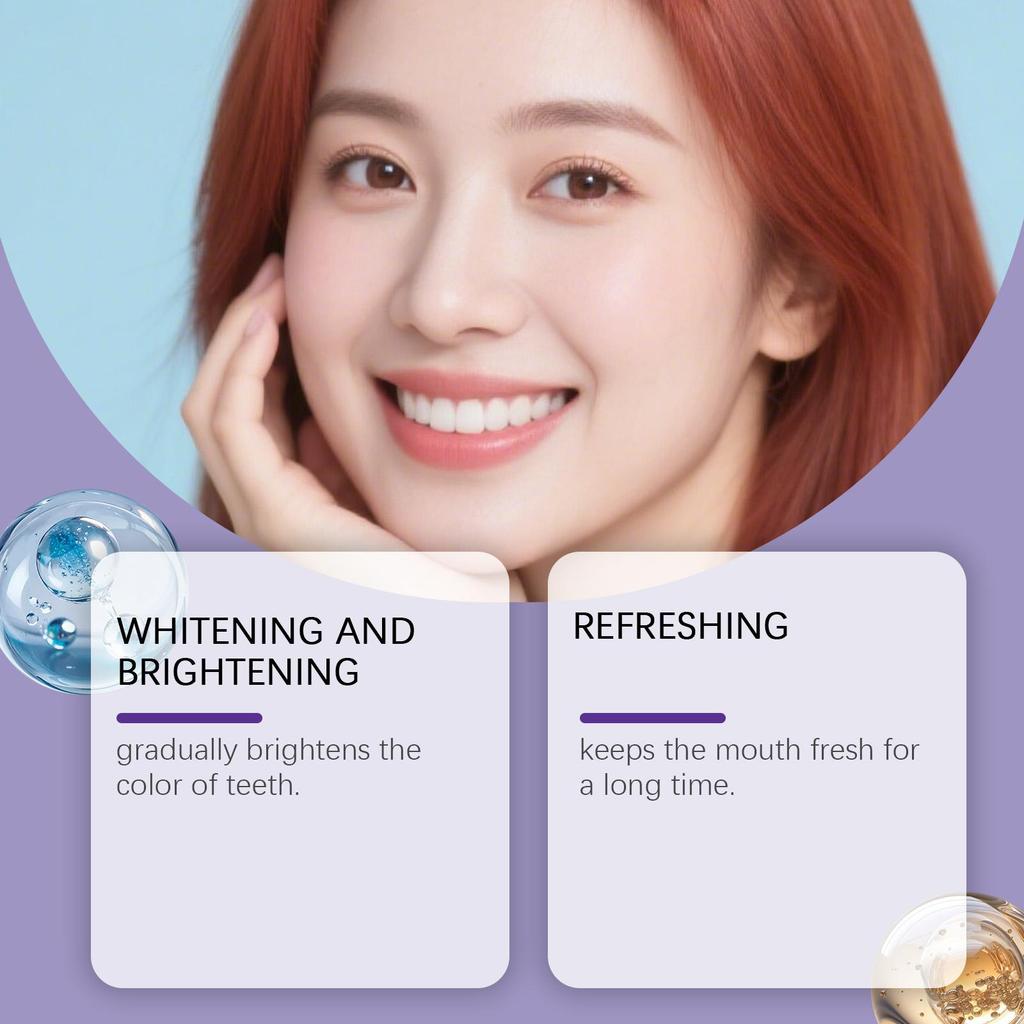 Purple Whitening Toothpaste Remove Plaque Stains Tartar Clean Toothpaste Breath Fresh Oral Prevent Color Corrector Decay Hy M5W6