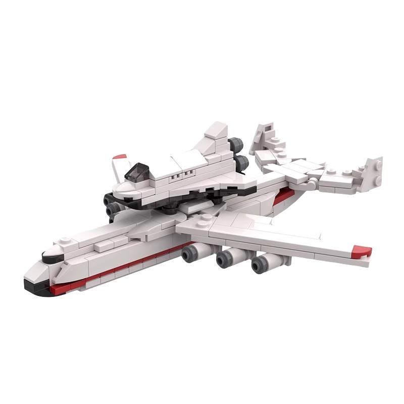 

Модель літака MOC з будівельних блоків із підставкою для демонстрації, Транспортний літак-шаттл, Іграшка-цеглинка для дітей та колекціонерів