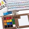 Mini Portable Watercolor Palette Set Watercolor Sketch Book with Binder Clips Portable Watercolor Travel Set for Travel Drawing