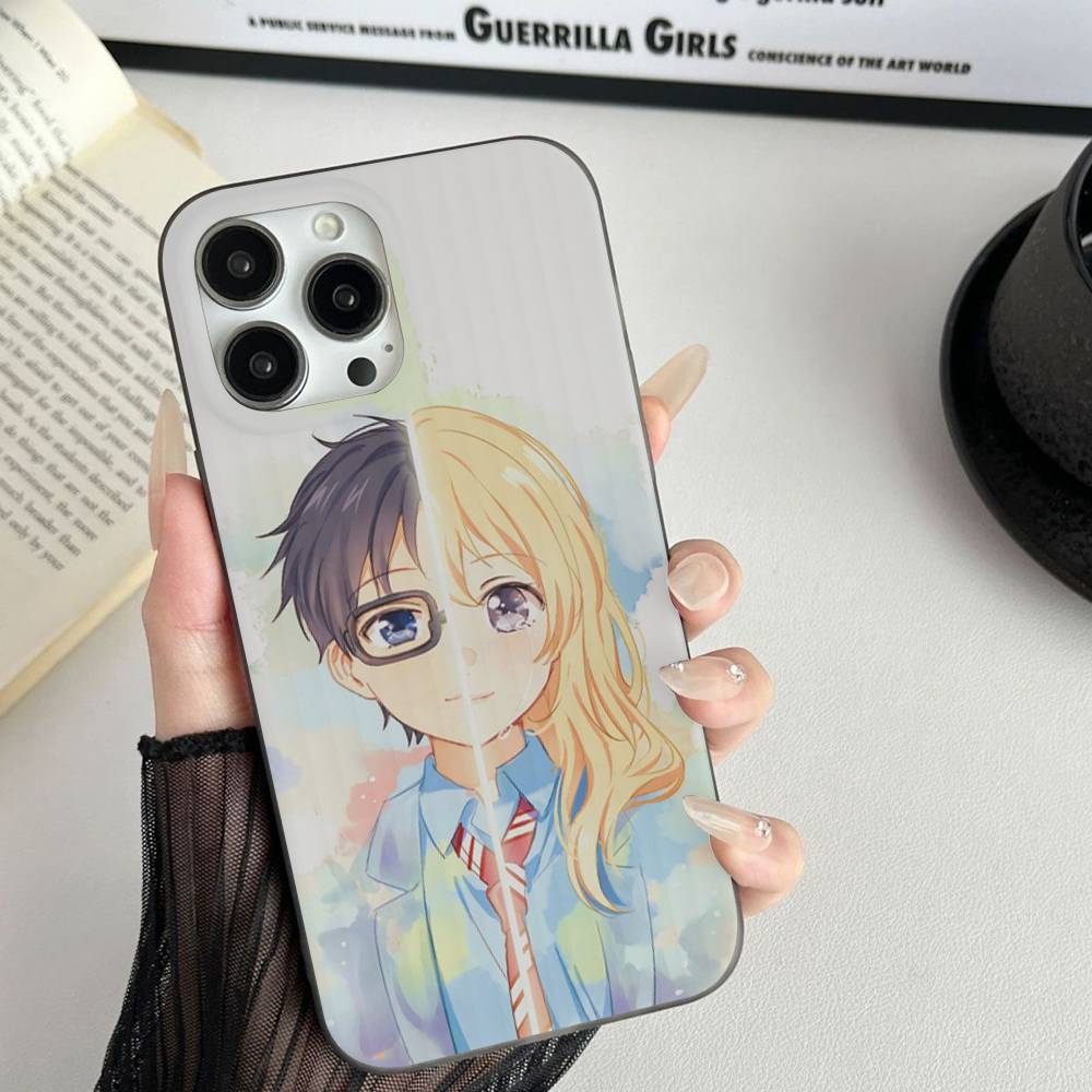 Amine Y-Your Lie In Aprils Soft Corrugated Transparent Phone Case For iPhone 17 15 16 11 12 13 14 Pro Max Plus Pro
