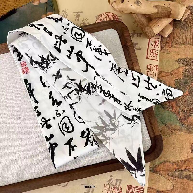 Korean Style Silk Scarf and Hairband Set - Versatile Women's Accessory for Summer
