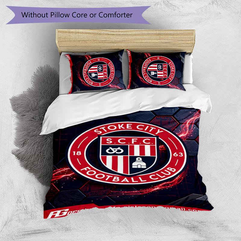 Southampton Football Printed 3 Pieces Bedding Set, Comfortable Skin Friendly Bedroom Duvet Cover Set