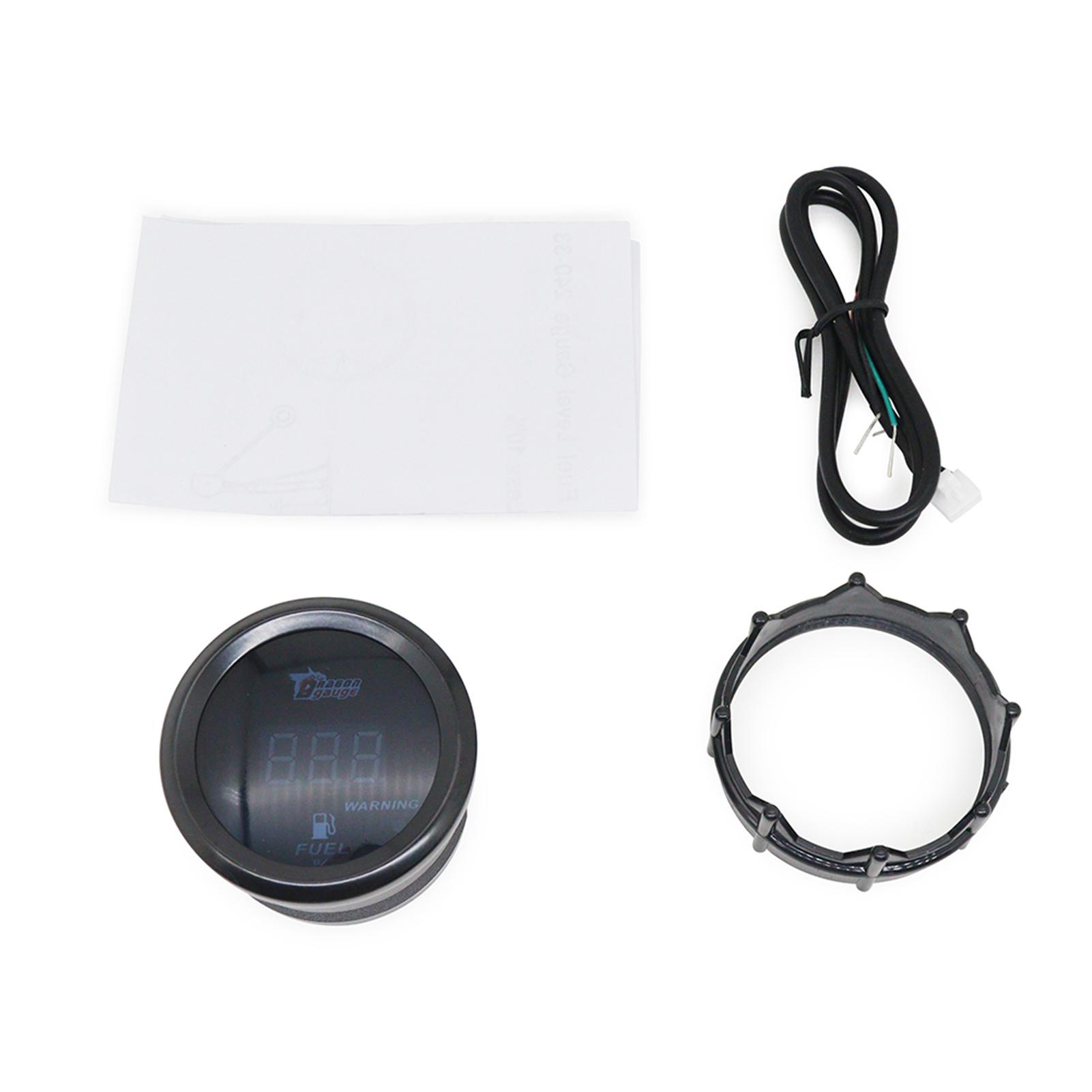 

Универсальный 2-дюймовый 52 мм 52 мм Цифровой дисплей Датчик уровня топлива автомобиля 240 33 Ома Синий светодиод Красный светодиод 12 В красный