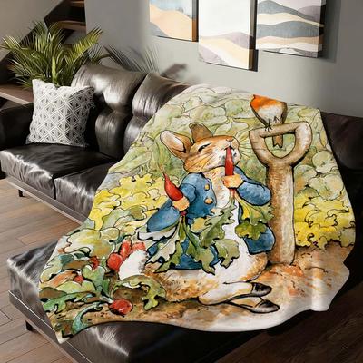 Cartoon P Peter R Rabbit Blanket Soft and Skin Friendly For Couch Bed Napping Bedspread All Seasons Comforter